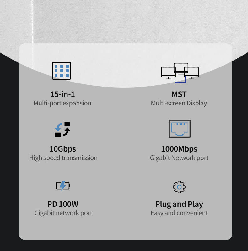 Chargez l&#39;image dans la visionneuse de la galerie, [15-in-1] Type C USB 3.0 HDMI DP Ethernet PD – Computer Port Expansion with Multiple Interfaces (COMBO Card Reader + HUB) Dock Station - Polar Tech Australia
