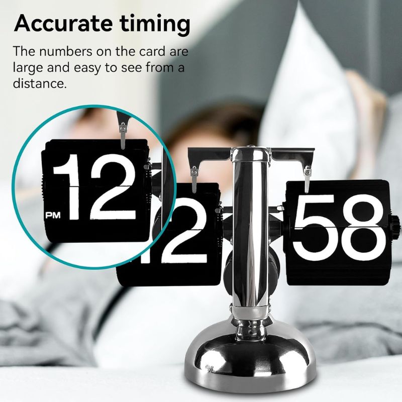 Cargue la imagen en el visor de la galería, Flip Desk Shelf Clock - Classic Mechanical-Digital Display Battery Powered
