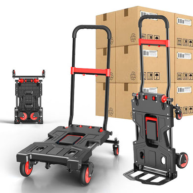 [LF001] 2 in 1 Foldable Portable Folding Hand Push Cart Trolley Dolly With Retractable Handle