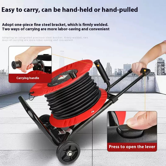 [DECDLPD01] [Excludes Cable] DELIXI Mobile Cable Reel Drum Movable Cable Tray with Multiple Outlets and Overcurrent Protection - Polar Tech Australia