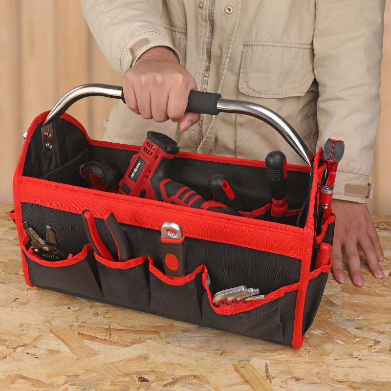 Load image into Gallery viewer, 16 Inch Large Capacity 8 Pockets Wide Mouth Electrician Open Top Tool Tote Bag Tool Storage Bag with Handle

