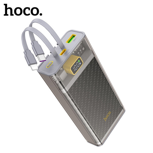 [J104A][Built-in Cable][20000mAh] HOCO Transparent Explorer PD 22.5W QC 3.0 Fast Charging Power Bank - Polar Tech Australia