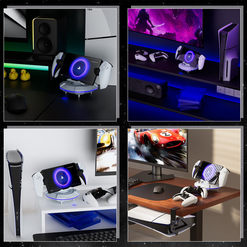 Load image into Gallery viewer, PS5 Portal Streaming Handheld Charging Dock - Spaceship Design with Vibrant RGB Lights - Polar Tech Australia
