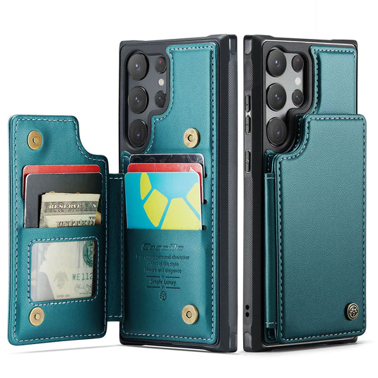 [With Card Slot] Samsung Galaxy S26/Plus/Ultra - RFID Flip Premium Leather Wallet Series Case