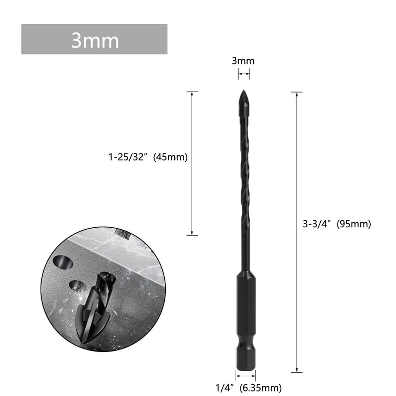 Load image into Gallery viewer, [9 in 1] Concrete Drill Bit Set Cross Carbide Tip Masonry Drill Bits Set (3 - 16mm)
