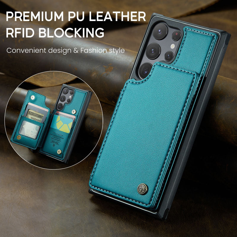 Cargue la imagen en el visor de la galería, [With Card Slot] Samsung Galaxy S26/Plus/Ultra - RFID Flip Premium Leather Wallet Series Case
