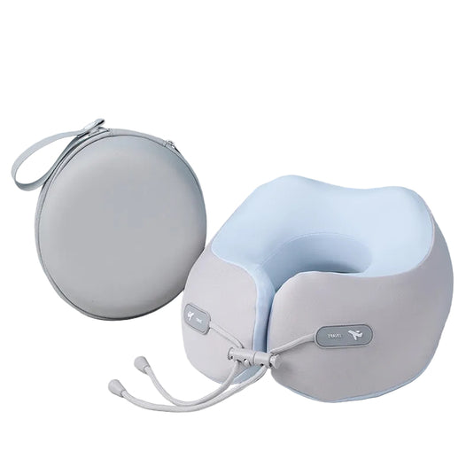 Cooling Memory Foam Travel Neck Pillow – Ergonomic U-Shaped Airplane Pillow with Portable Storage Case, Soft Ice Silk Fabric & Adjustable Neck Support - Polar Tech Australia