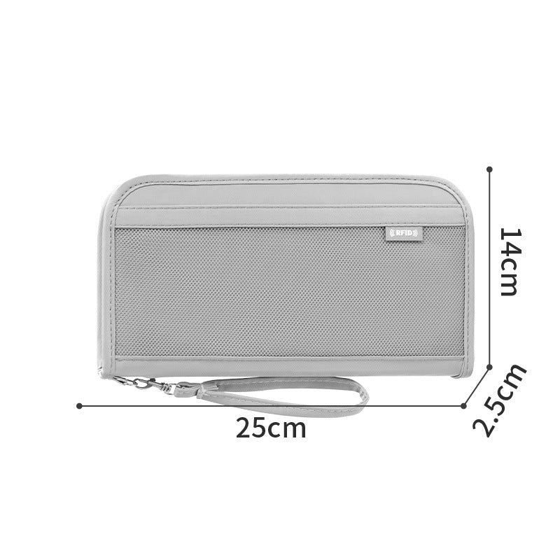 Load image into Gallery viewer, Larger Capacity RFID Blocking Travel Wallet Passport Holder – Water-Resistant Document Organiser with Card Slots &amp; Wrist Strap - Polar Tech Australia
