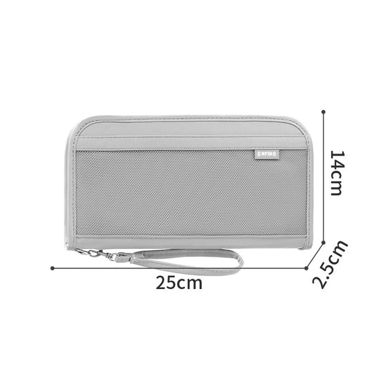 Larger Capacity RFID Blocking Travel Wallet Passport Holder – Water-Resistant Document Organiser with Card Slots & Wrist Strap - Polar Tech Australia