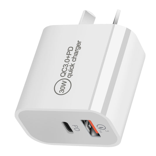 30W PD Type-C & USB Dual Port Wall Travelling Charger Adapter -  (SAA Approved/AU Plug) - Polar Tech Australia