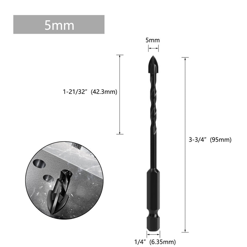 Load image into Gallery viewer, [9 in 1] Concrete Drill Bit Set Cross Carbide Tip Masonry Drill Bits Set (3 - 16mm)
