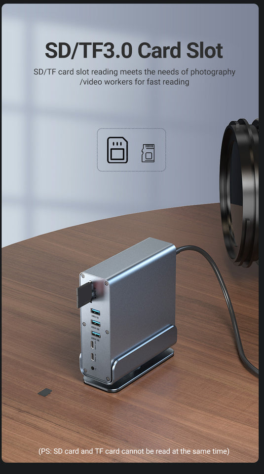 [15-in-1] Type C USB 3.0 HDMI DP Ethernet PD – Computer Port Expansion with Multiple Interfaces (COMBO Card Reader + HUB) Dock Station - Polar Tech Australia