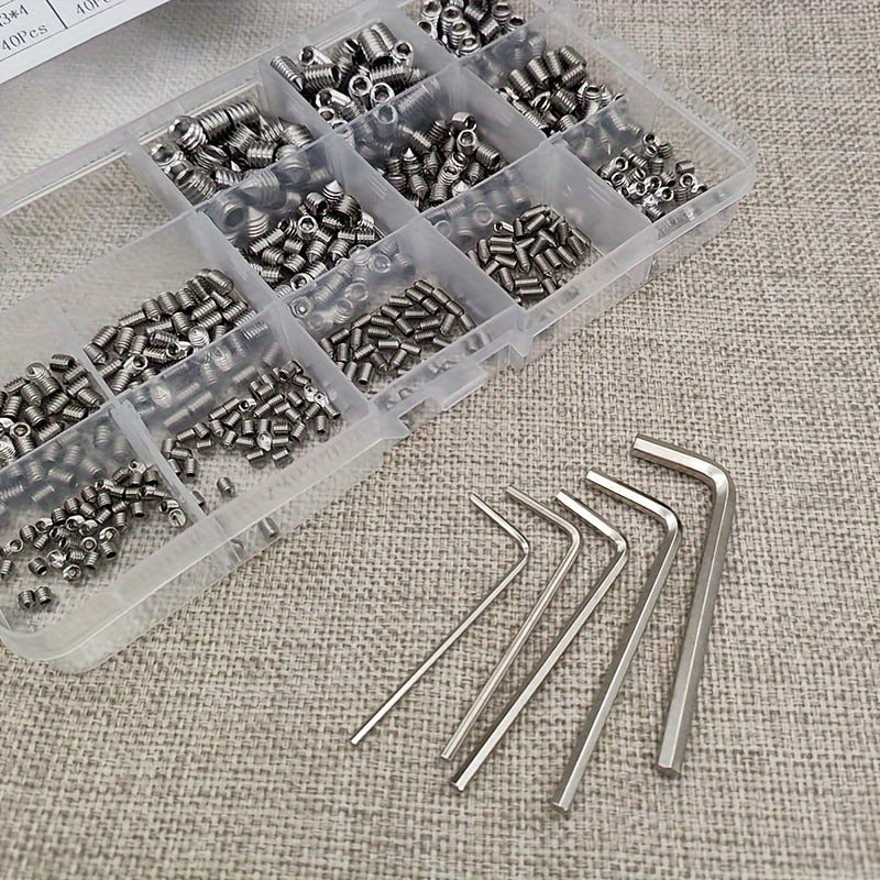 Cargue la imagen en el visor de la galería, [400 Pieces] Hex Socket Grub Screw Cone Point (M3. M4, M5, M6, M8)
