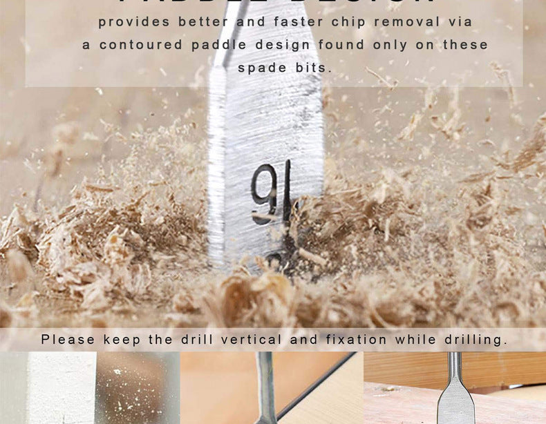 Cargue la imagen en el visor de la galería, [6 in 1] Stainless Steel Wood Flat Drill Set Head (10 - 25mm)
