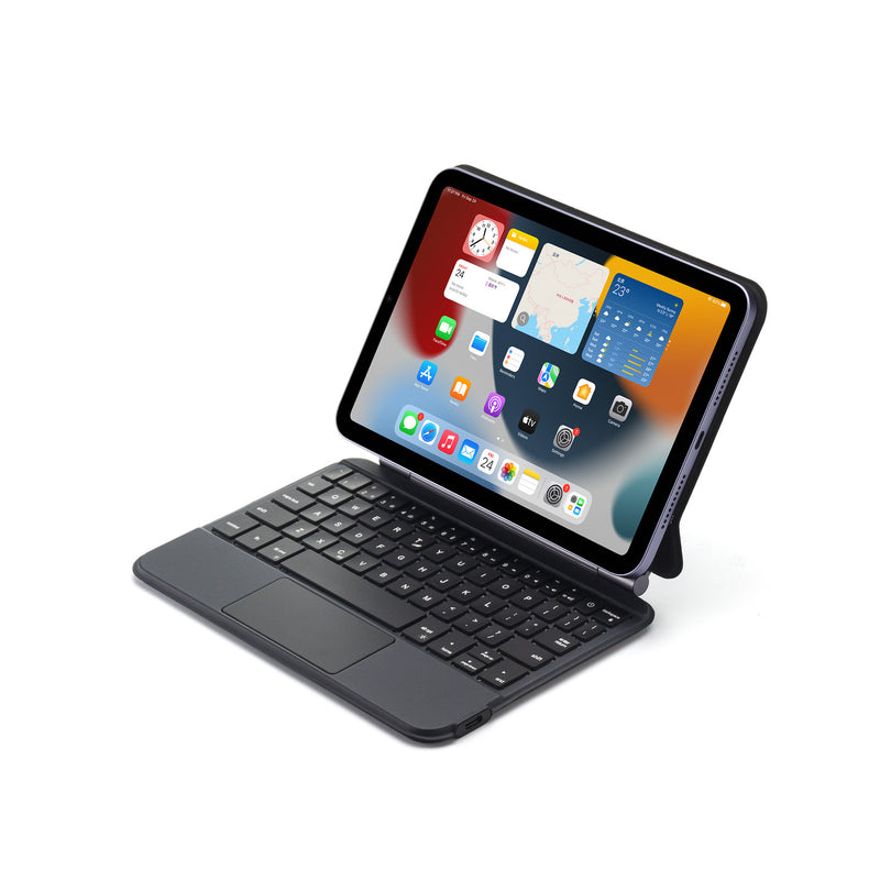 Load image into Gallery viewer, KIBO Apple iPad Mini 8.3&#39;&#39; 6/7th Gen (2021/2024) - Easy-Set Floating Cantilever Stand Precision Multi-Touch Trackpad Smart Wireless Keyboard Case With Backlit Keys
