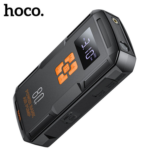 [QS2][8000mAh] HOCO Super Energy Portable 4 in 1 Car Wireless Jump Starter & Air Pump Air Compressor Inflator & Power Bank & Torch - Polar Tech Australia