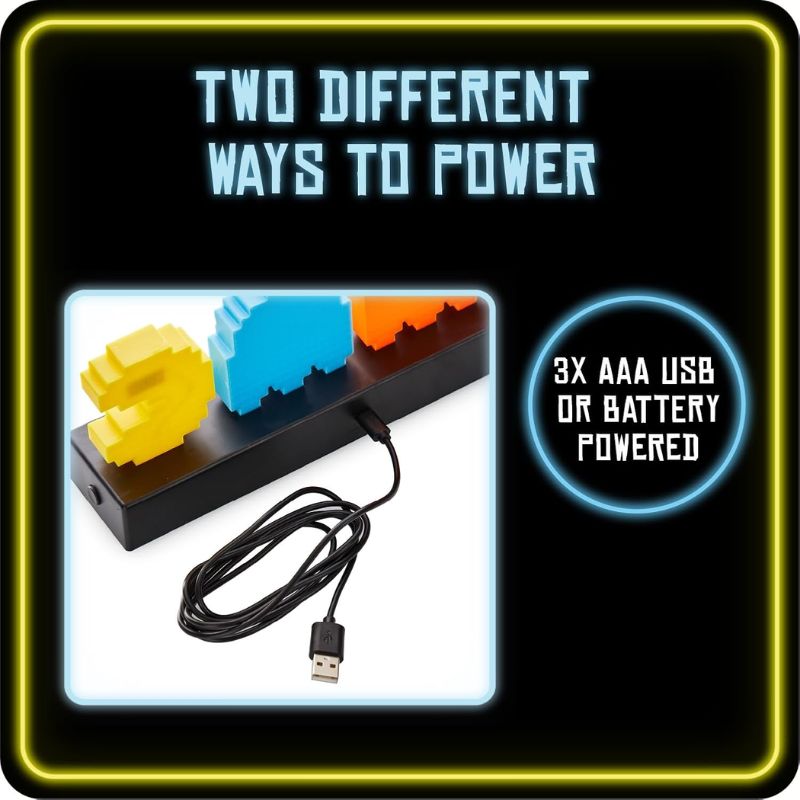 Cargue la imagen en el visor de la galería, Paladone Pac Man and Ghosts Light 3D Pixel Lamp LED Game Icon Night Light Colour Phasing Music Reactive for Bedroom Gaiming Room
