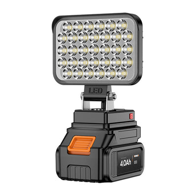 [Battery & Charger Bundle Kit] Komax Portable Foldable 21V Battery Powered LED Light With USB & Type-C Ports