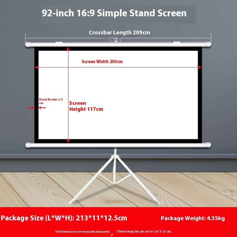 Cargue la imagen en el visor de la galería, [With Stand] Portable Foldable Projector Hanging Wall Screen 16:9 Support 4K FHD 3D For Indoor Office Presentation Home Theater
