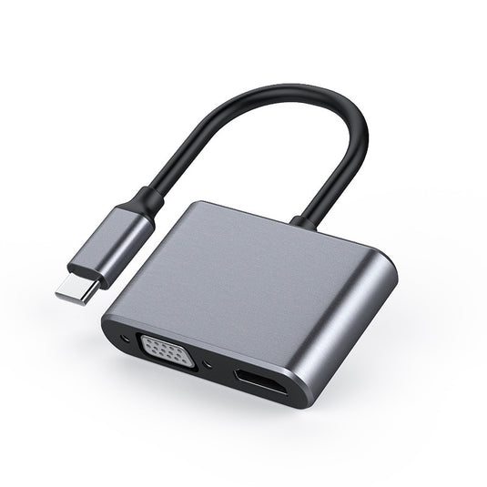 [TYPE-C TO HDMI & VGA] USB-C to HDMI & VGA Female 4K 30HZ Cable HDTV TV Digital Smart Converter Cable