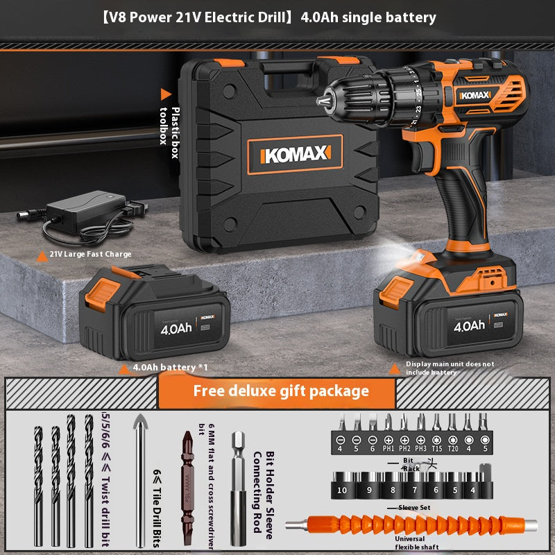 Load image into Gallery viewer, [Battery + Charger Kit] Komax 21V V8 High Power Electric Rechargeable Cordless Drill
