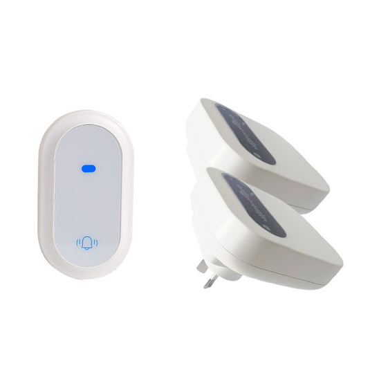 Wireless Doorbell Kit with Push Buttons & Plug-In Receiver Self Powered Battery-Free