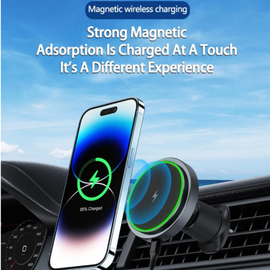 [L15] Magsafe Compatible QI 15W Wireless Charging Magnet Magnetic Aircon Vent Flow Charger & Mount Holder - Polar Tech Australia