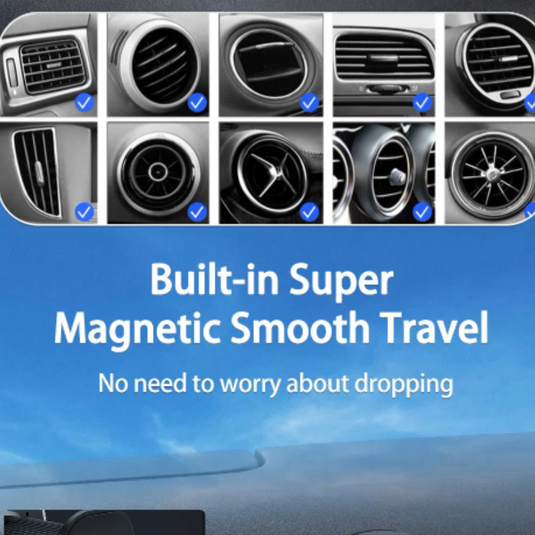 [L15] Magsafe Compatible QI 15W Wireless Charging Magnet Magnetic Aircon Vent Flow Charger & Mount Holder - Polar Tech Australia