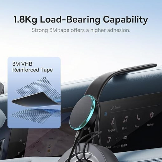 [L15B] Magsafe Compatible QI 15W Wireless Charging Foldable Magnet Magnetic Dashboard Charger & Mount Holder - Polar Tech Australia