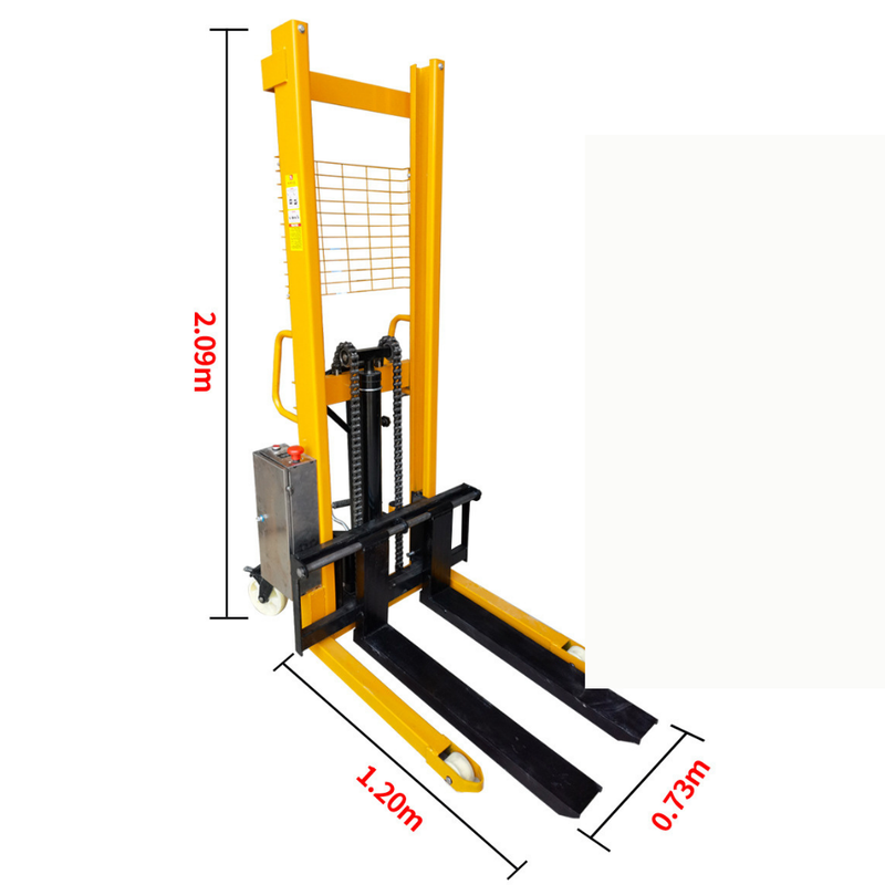 Load image into Gallery viewer, Semi-Electric Straddle Stacker Narrow Pallet Stacker - Max 1 Ton - Polar Tech Australia
