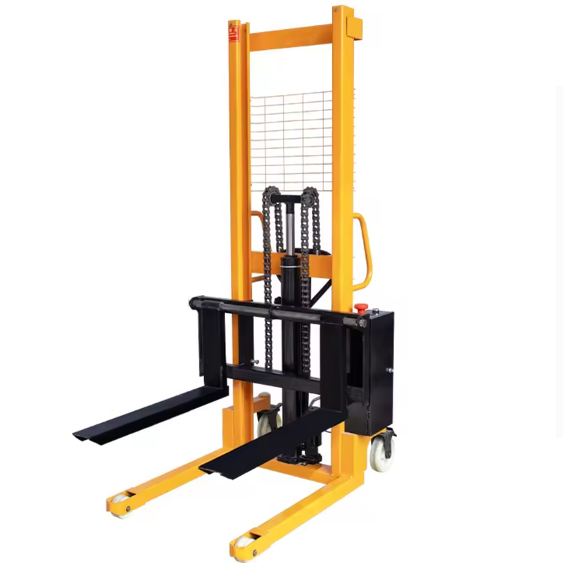 Load image into Gallery viewer, Semi-Electric Straddle Stacker Narrow Pallet Stacker - Max 1 Ton - Polar Tech Australia
