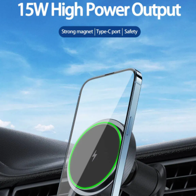 Load image into Gallery viewer, [L15] Magsafe Compatible QI 15W Wireless Charging Magnet Magnetic Aircon Vent Flow Charger &amp; Mount Holder - Polar Tech Australia
