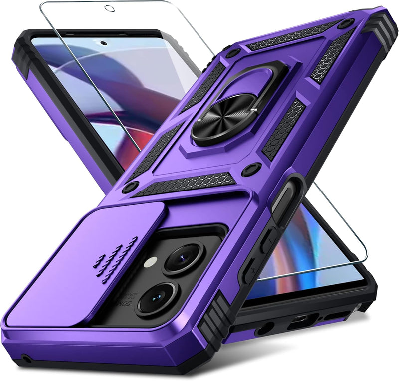 Chargez l&#39;image dans la visionneuse de la galerie, [Magnetic Ring Kickstand][Slide Camera Cover] Motorola Moto G Stylus 5G 2024 - Shield Shockproof Rugged Heavy Duty Case - Polar Tech Australia
