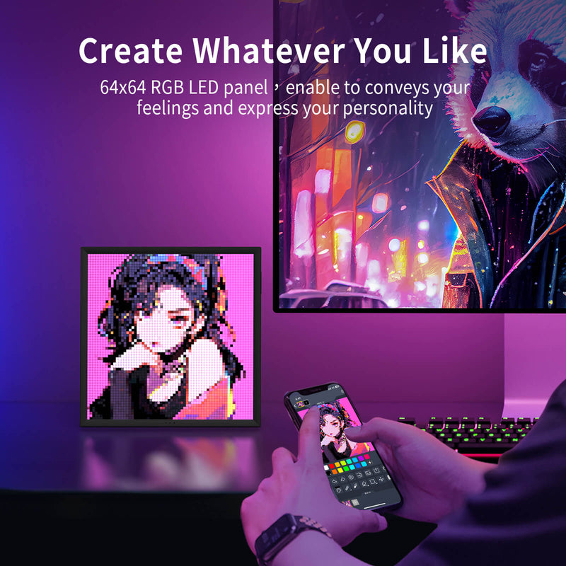 Load image into Gallery viewer, Divoom Pixoo64 64x64 Pixel Art LED Display Social Media Counter Perfect Gift - Polar Tech Australia
