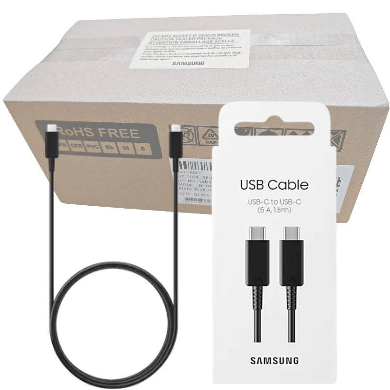 Load image into Gallery viewer, [20Pcs Box][1.8M/5A] Samsung USB C Type-C to Type-C PD 100W Max Super Fast Charging Data Cable

