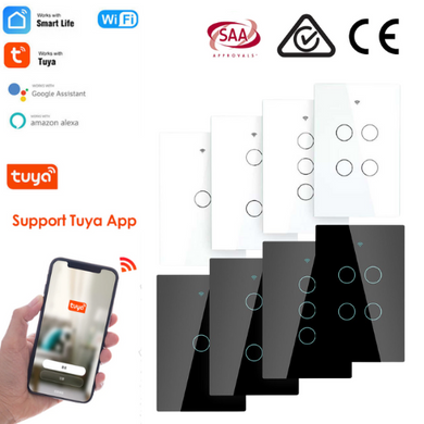 [TUYA Smart Home][SAA Approved] TUYA WiFi Smart Touch Switch Home Light Fan Remot AU Versione Control 1/2/3/4 Gang Wall Switch Panel - Polar Tech Australia