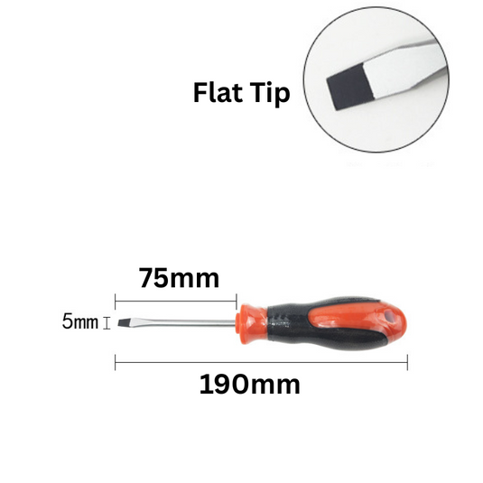5mm Wide Standard Flat Head Screwdriver Extra Long