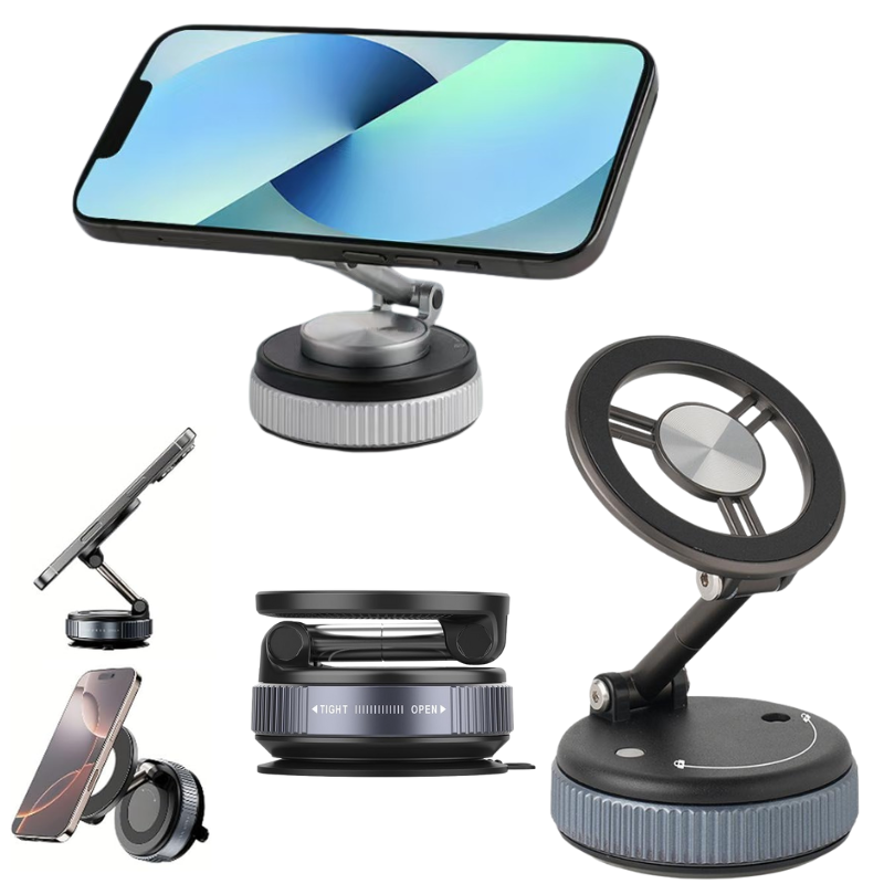 Cargue la imagen en el visor de la galería, [PT-101] Vacuum Suction Magnetic Car Holder 360° Rotation for Car Dashboard &amp; Wind Screen Strong Magnet
