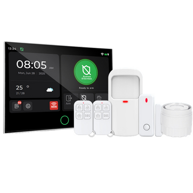 Tuya WiFi+GSM 4G & WIFI Touch Screen Wireless Home Security PIR SOS Alarm System Set