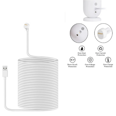 Extra Long Weatherproof Outdoor Charging Cable for Google Nest Outdoor Camera