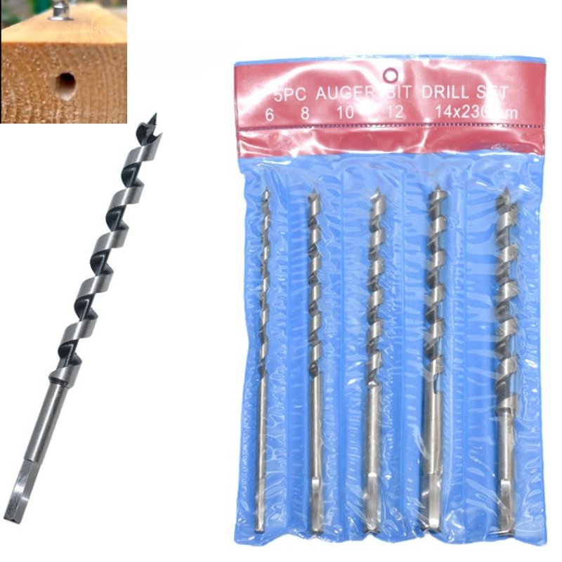 Load image into Gallery viewer, [5 in 1] Stainless Steel Wood Hole Cutter Long Drill Bit Set (6 - 14mm)
