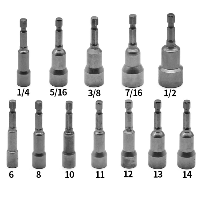 Load image into Gallery viewer, [12 in 1] Magnetic Suction Imperial &amp; Metric Hex Shank Nut Setter Driver Drill Bit Socket Set
