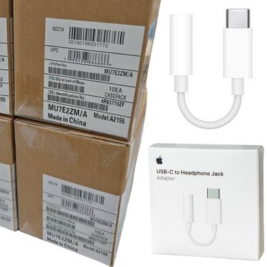 [10 Pcs Box][USB-C Port] Apple iPhone 15/16/17 & iPad Pro USB-C to 3.5mm Audio Headphone Jack Adapter (Original)