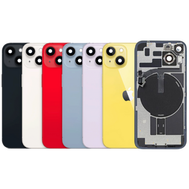 [Assembly With Flex] Apple iPhone 14 Plus - Back Rear Glass With Camera Lens & Magsafe Wilress Charging Flex Metal Plate - Polar Tech Australia