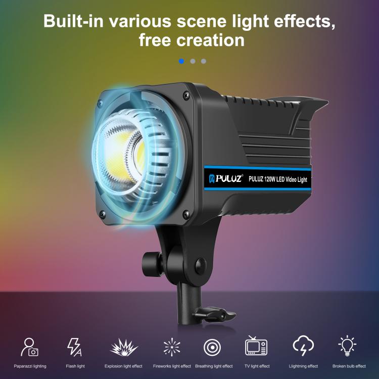 Load image into Gallery viewer, PULUZ 220V 120W Studio Video Light – Dual Colour Temperature with Built-in Cooling System &amp; Remote Control
