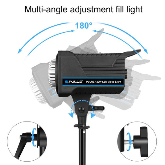 PULUZ 220V 120W Studio Video Light – Dual Colour Temperature with Built-in Cooling System &amp; Remote Control