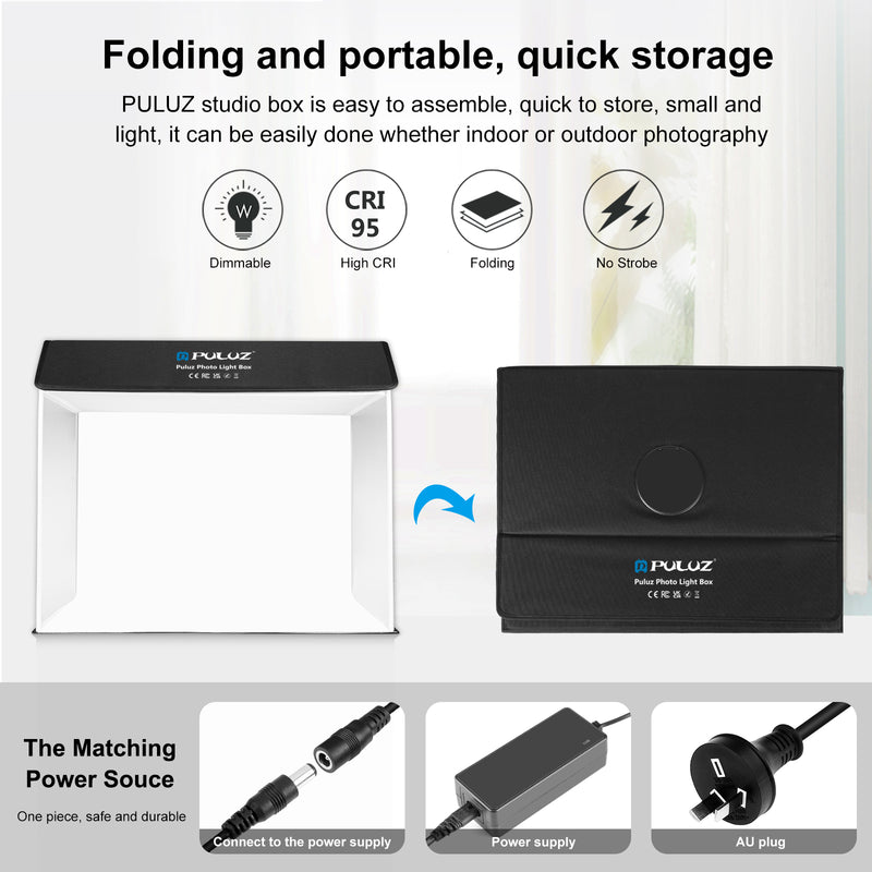 Chargez l&#39;image dans la visionneuse de la galerie, PULUZ Photo Studio Light Box – Portable 60 × 40cm Cuboid Photography Tent Kit with 4 Backdrops
