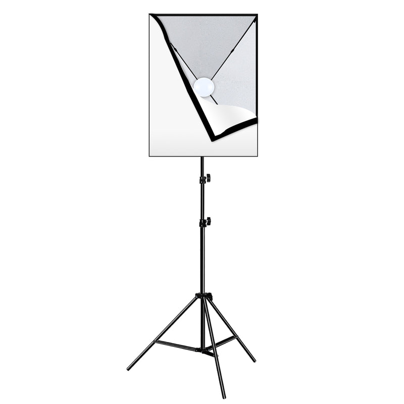 Cargue la imagen en el visor de la galería, 50x70cm Studio Softbox Kit – 1.6m Tripod Stand + Single E27 30W 5700K LED Light Bulb
