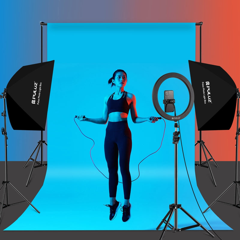 Cargue la imagen en el visor de la galería, 50x70cm Studio Softbox Kit – 1.6m Tripod Stand + Single E27 30W 5700K LED Light Bulb

