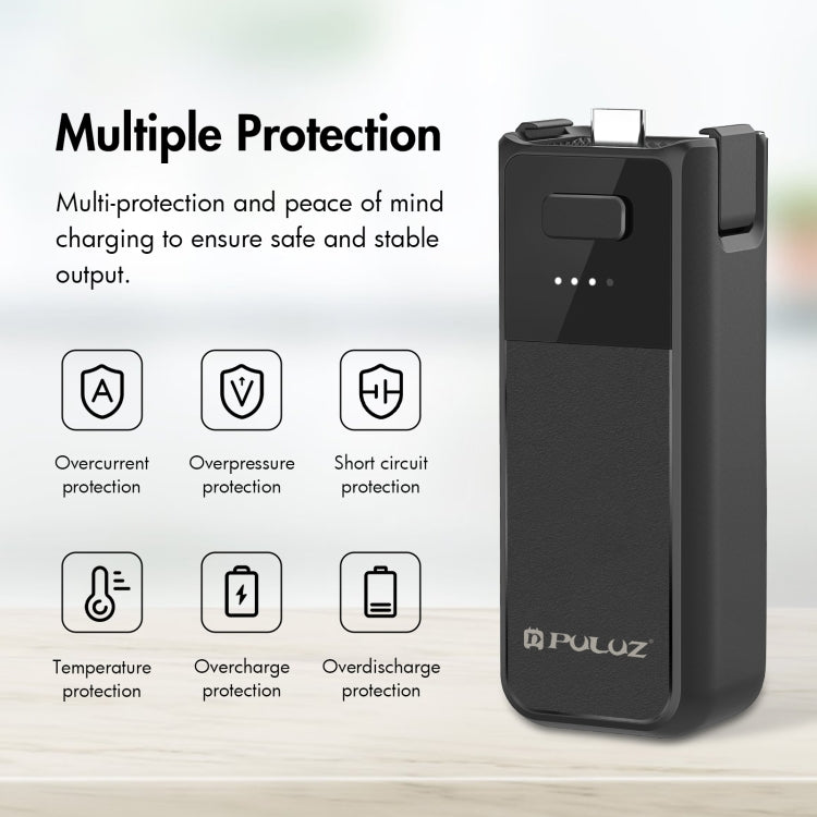 Load image into Gallery viewer, DJI Osmo Pocket 3 PULUZ High-Capacity 2800mAh Battery Grip (Black) - Polar Tech Australia

